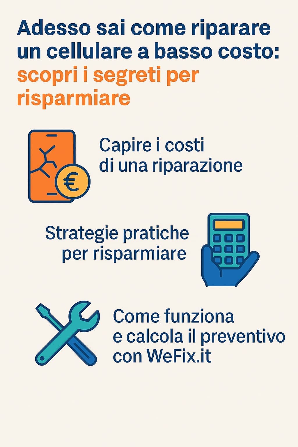 infografica su come riparare un cellulare a basso costo